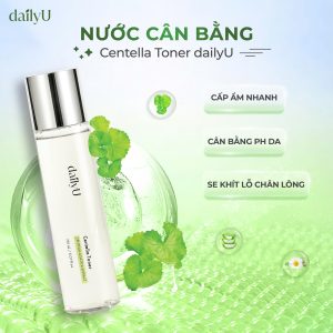 Nước cân bằng dailyU Centella Toner cân bằng PH, se khít lỗ chân lông, điều tiết dầu 150ml