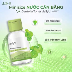 Nước cân bằng dailyU Centella Toner cân bằng PH, se khít lỗ chân lông, điều tiết dầu 30ml